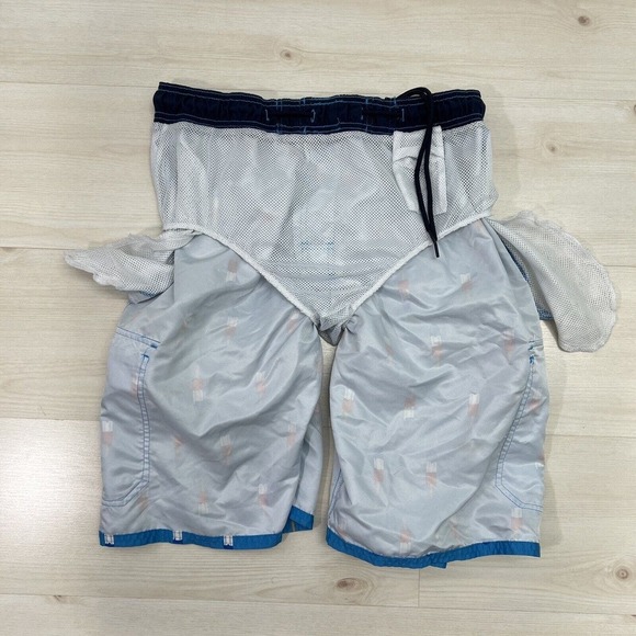 Beverly Hills Polo Club Swim Trunks Large Blue Board Shorts Cargo Lined 10” - Picture 10 of 12